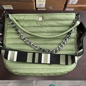 Royln Green Quilted Chain Shoulder Bag
